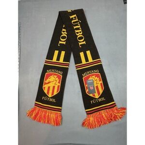 Ruffneck Scarf Mustang Futbol Adult Black Yellow Long Warm Preppy Soccer Wrap